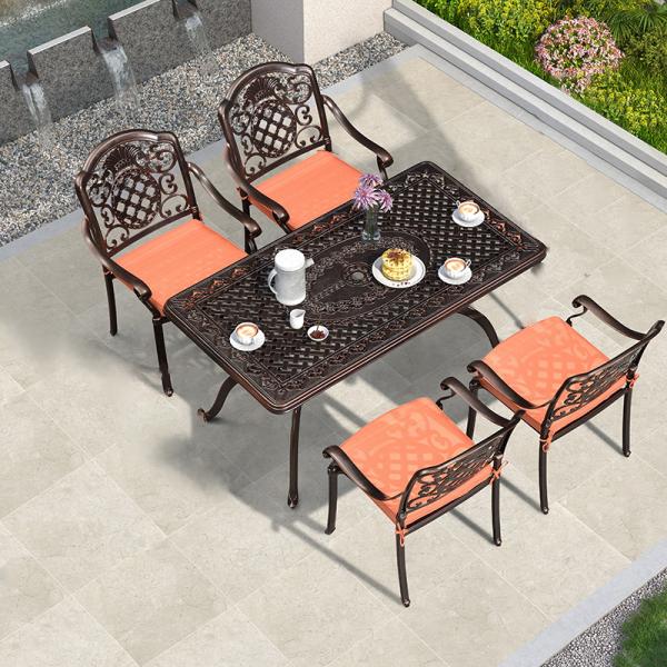 Aluminum 6 Seater Garden Furniture Black 18in 6 Person Patio Table