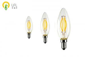 China Curved Filament LED Candle Bulbs Coated Yellow Green Fluorescent Powder 2200K wholesale