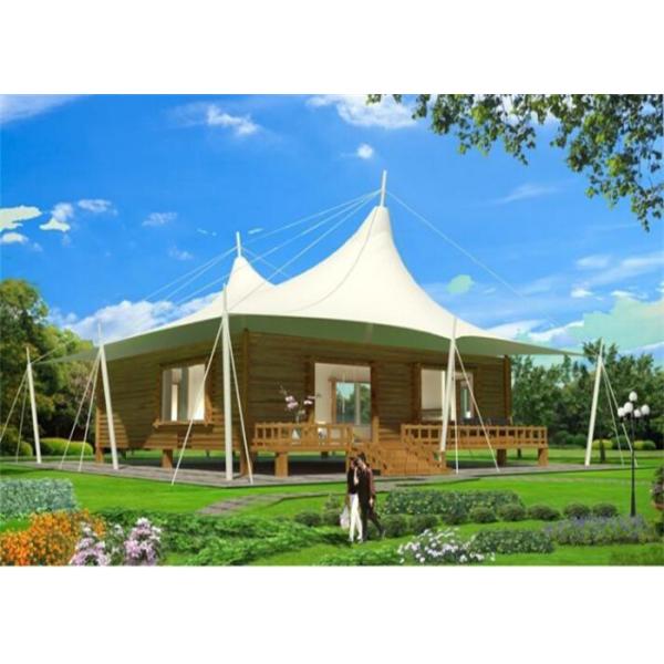 White Luxury Resort Tents , Double Pagoda UV Protection Fabric High Mountain Tent