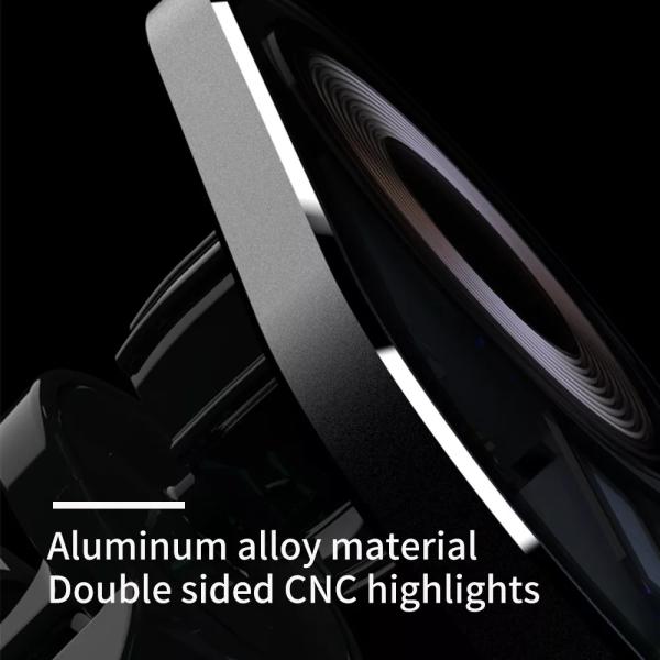 Aluminum Alloy Magnetic Wireless Car Charger Punk 15W Transparent Fast Charging