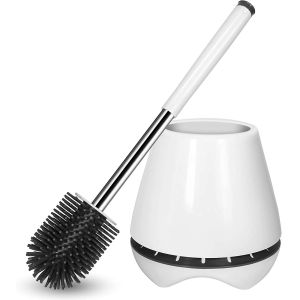 China Ergonomic Silicone Toilet Cleaning Brush SS304 Handle Bathroom Bowl Brush on sale