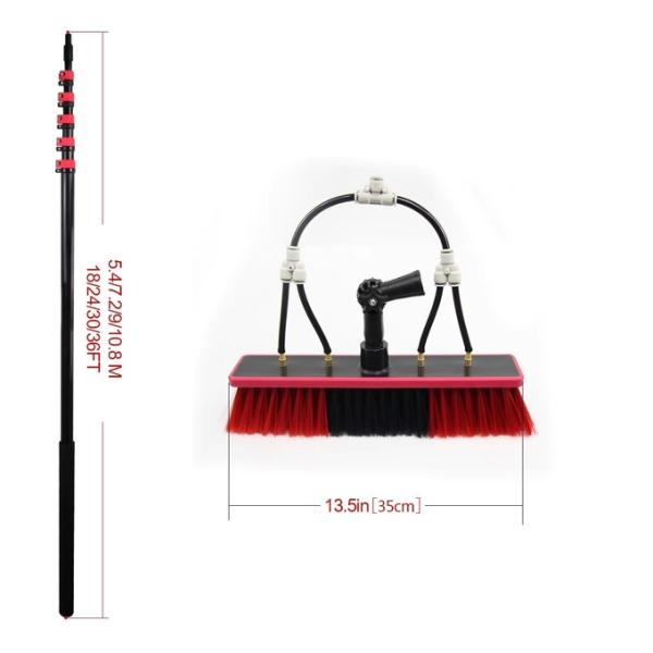 Custom 12-36ft Aluminum Telescopic Water Fed Pole Kit Solar Panel Cleaning Brush Window Washing System With Portable Water Tank