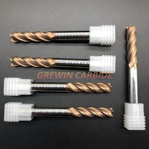 China Solid Carbide Machine Tool 4 Flute Square End Mill Cutter Metal Milling on sale