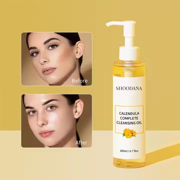 Private Label Natural Makeup Remover Oil OEM 200ml Vegan Deep Cleanser Organic Calendula Cleansing Oil for Face
