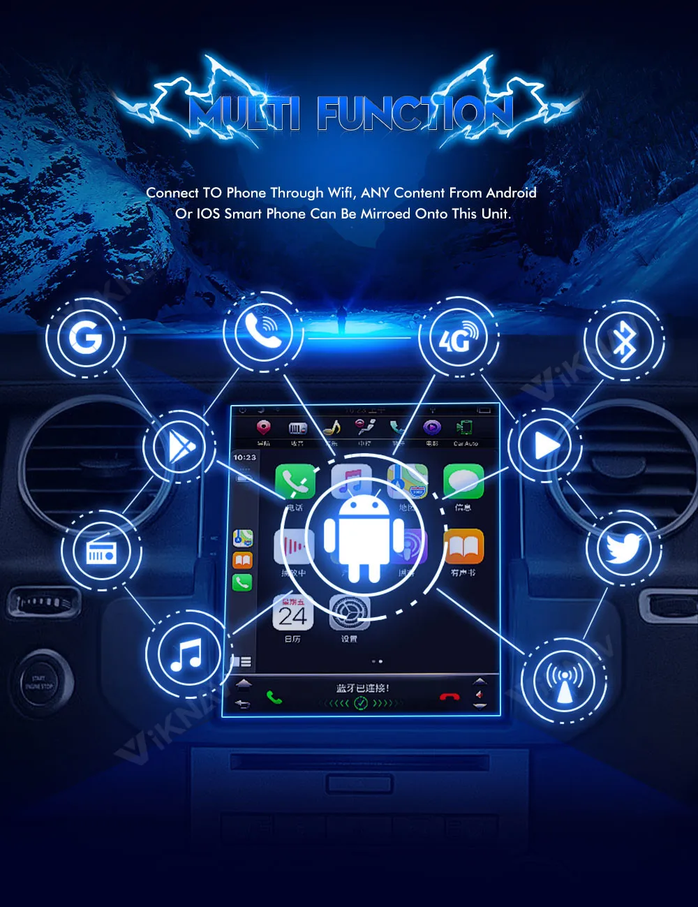 Viknav Car Stereo Radio For Volvo S60 V60 (2011-2019) 8.8 inch GPS Navigation Multimedia DVD Player HD Screen 2 Din