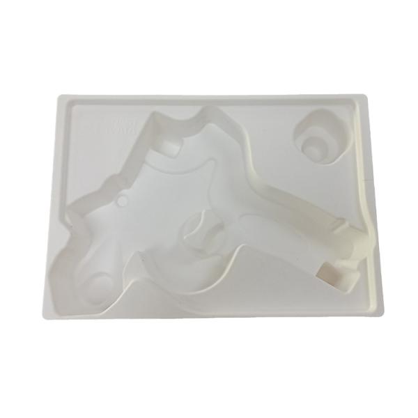 White Compostable Wet Press Pulp Tray White Pulp Packaging For Toy Gun
