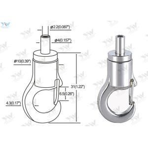 Self Gripping Hook / Adjustable Cable Grippers With Hook Customize Finishing Color