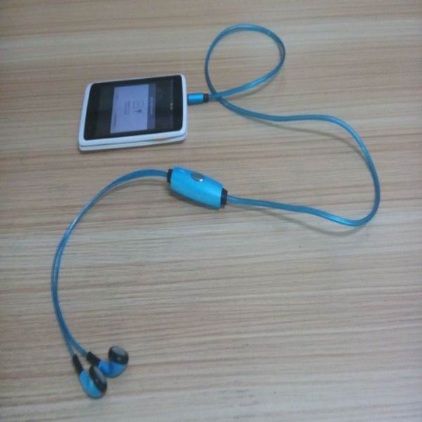 novelest colorful el earphone/glow earphone/light up earphone