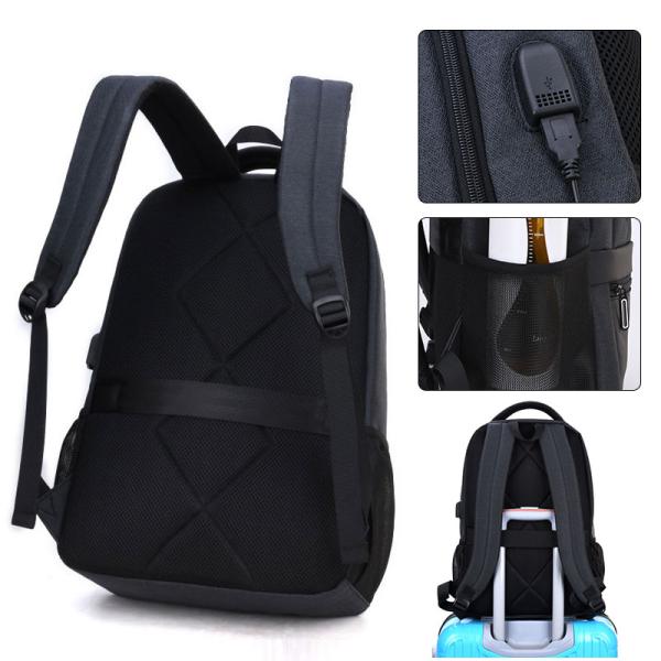 External USB Charging Backpack Men Laptop Waterproof Nylon School Bags
