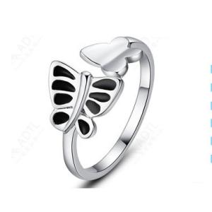 China 925 sterling silver rings female butterfly ring opening ring wholesale