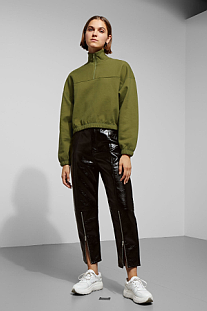 New Fashion Fall Clothing Turtle Neck Zipper Sweatshirt Women