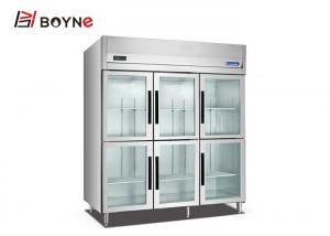 China 6 Door Commercial Upright Coolers Refrigerators , Adjustable Feet Restaurant Display Refrigerator wholesale