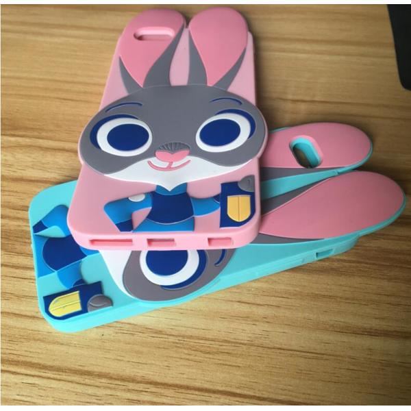 Personalized Zootopia 3D Rabbit Judy Silicone Cell Phone Case For Iphone 6/ Iphone 6S , Best Ladies Girls Gift