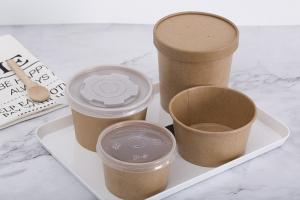 China Disposable Food Grade Kraft Paper Bowl Paper Plate Bowl Food Grade Salad Bowl on sale