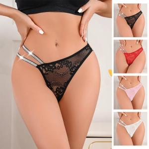 China Cotton G Strings For Womens Underwears Sexy Seamless Asymmetric Double Twinkle Strapped Thong on sale