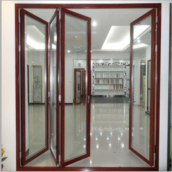 5mm Tempered Glass Commercial Aluminium Doors , Aluminum Frameless Folding