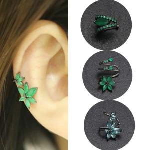 China No Piercing Cartilage Ear Jewelry flower shape druzy gemstone Clip On Earrings wholesale