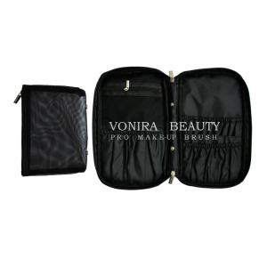 Professional Multifunction Makeup Brush Zipper Bag Folio Case Cosmetic Handbag