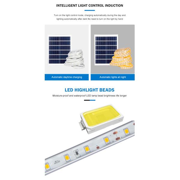 Customize Dimmable Solar Powered Led Strip Lights 30m 40m Auto On Off Ip65 80Lm