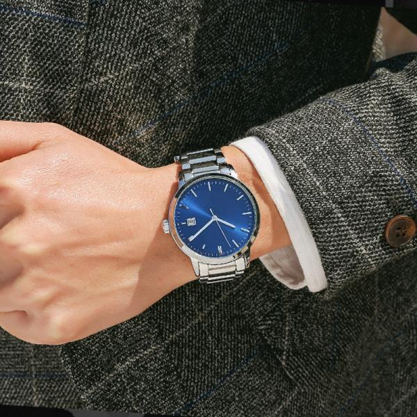 Mineral Glass Analog Wrist Watch 20mm Strap Braided Nylon For Men