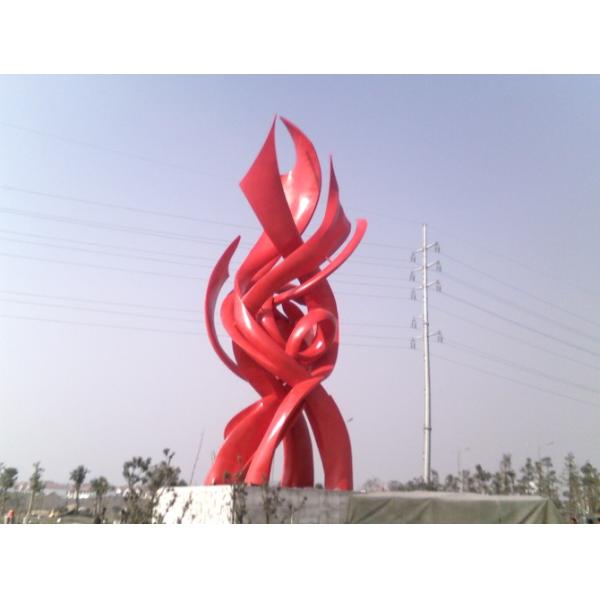 Stainless steel landscape sculpture with painting,sequare landscape stainless sculpture