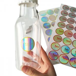 China Bottle / Jar Shrink Sleeve Labels Round 3d Laser Holographic Hologram Sticker wholesale