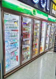 China 748L Glass Door Refrigerator Beverage Refrigeration Equipment Fan Cooling on sale