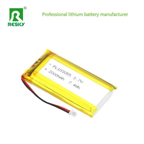 Rechargeable Lipo Battery 103055 3.7V 2000mAh 7.4wh Power Solar Lithium Ion Battery Cell