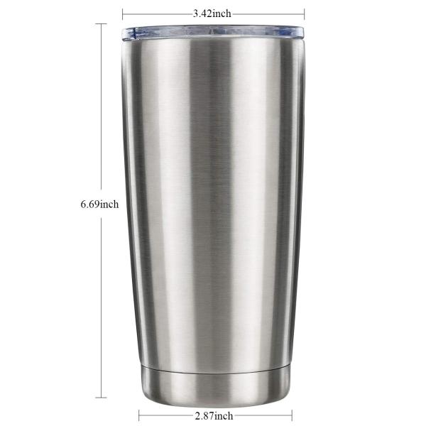 Silver Stainless Steel Tumbler Thermal Travel Mug Beautful Design