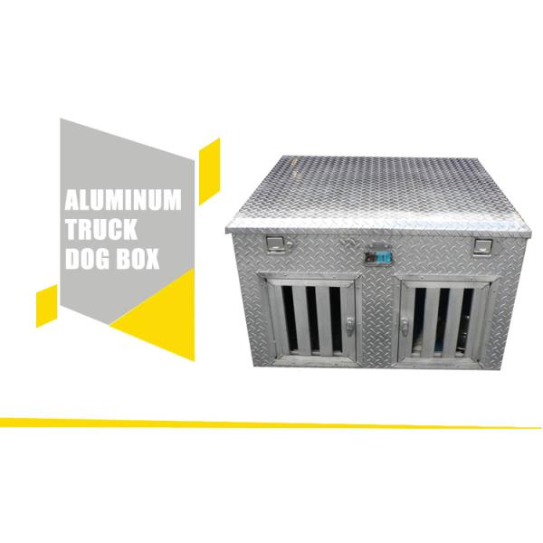 Diamond Plate Aluminum Double Dog Box With Storage Compartment