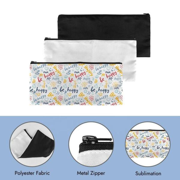 DIY Custom Sublimation Make Up Bag Personalized Pencil Pouch Cosmetic Bag