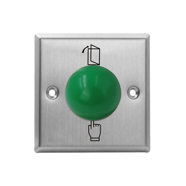 Heavy Duty Green Dome Exit Button , Square Size 3 * 3 Mushroom Push Button