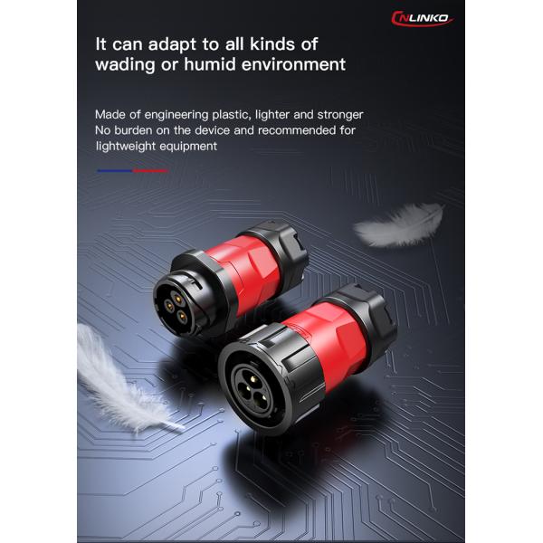 CNLINKO Waterproof 4 Pin Welding Male and Female Cable Connector 4Pin Panel Mount Round Plug Connector