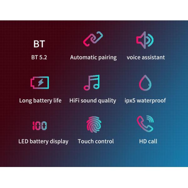 Jerry 6973 Wireless Stereo Earphones acoustic wireless earbuds with V5.0 Bluetooth