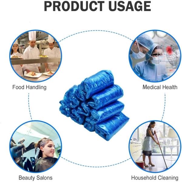 PE CPE Plastic Disposable Shoe Covers Boot Protector Waterproof Anti - Skidding