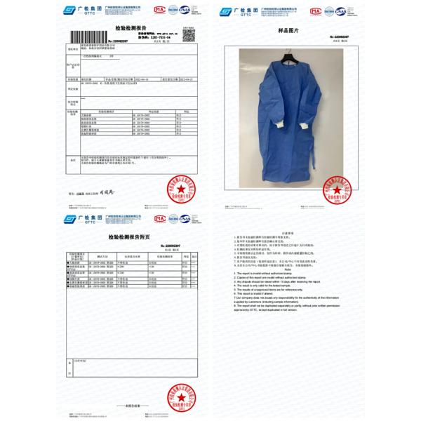 45gsm OEM Medical Isolation Gown Level 2 SMS Fabric Anti Bacterial Gown For Protection