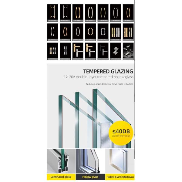 Custom Designed Aluminum Sliding Doors, Soundproof Glass Doors, Energy Saving
