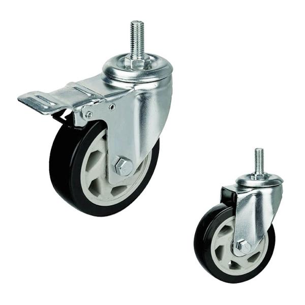 Black Floor Protecting PVC 6 Inch Swivel Caster Wheels