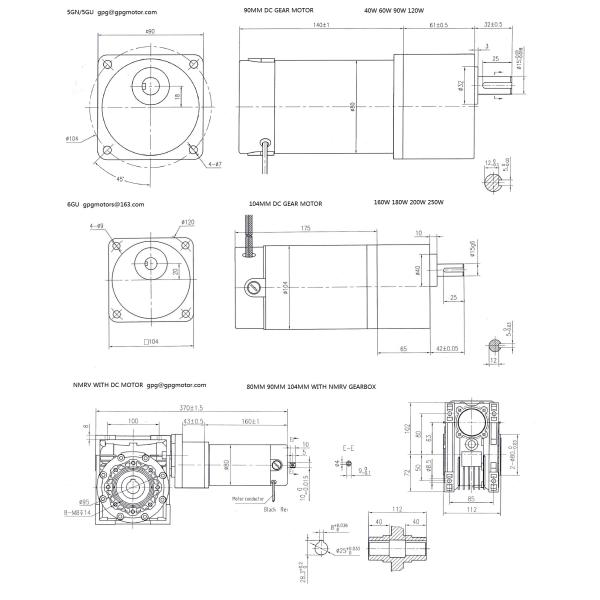 120w Dc Gear Motor Small Dc Gearmotor Gdm-09sc 12v 24v With 5gn3-300k Gearbox