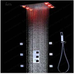 China Stainless Steel Shower Wall Faucet Multi Angle Adjustment Rainfall Shower Head Size 360*500MM on sale