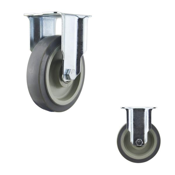5 Inch TPR Medical Medium Duty Casters Top Plate Swivel Side Locking