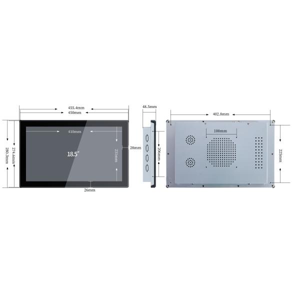 USB VGA 18.5" Embedded Capacitive Touch Screen Monitor