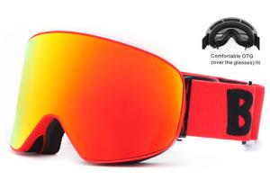 China Red Color Ski Goggles High Clear Vision Dual Layer Polycarbonate Lens Material wholesale