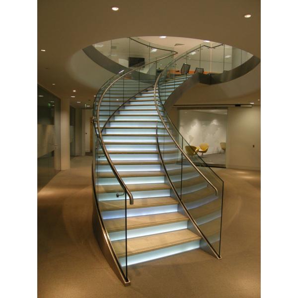 Hotel Curved Clear Tempered Glass Panels for Shopping Mall Building 3mm-12mm Thickness