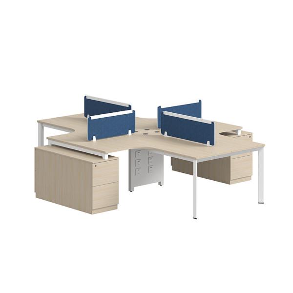 Customized Wood 8 People Office Desk Shared Modern Partner Workstation