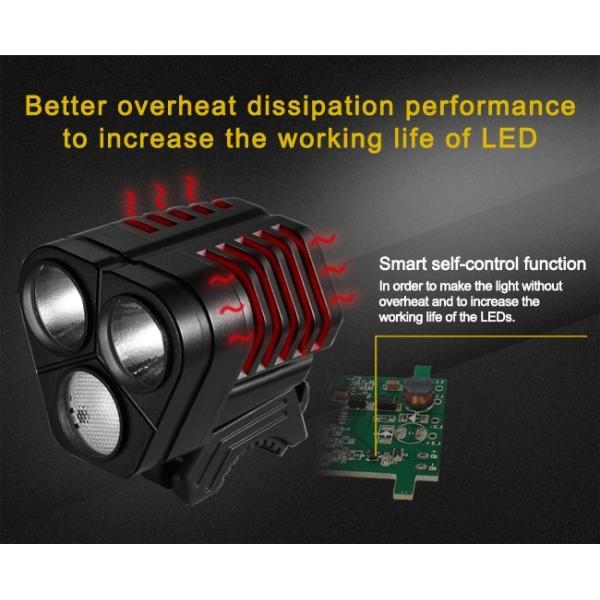 Water Resistant 3000 Lumens Bike LED Flashlight With External Switch Easy To Install