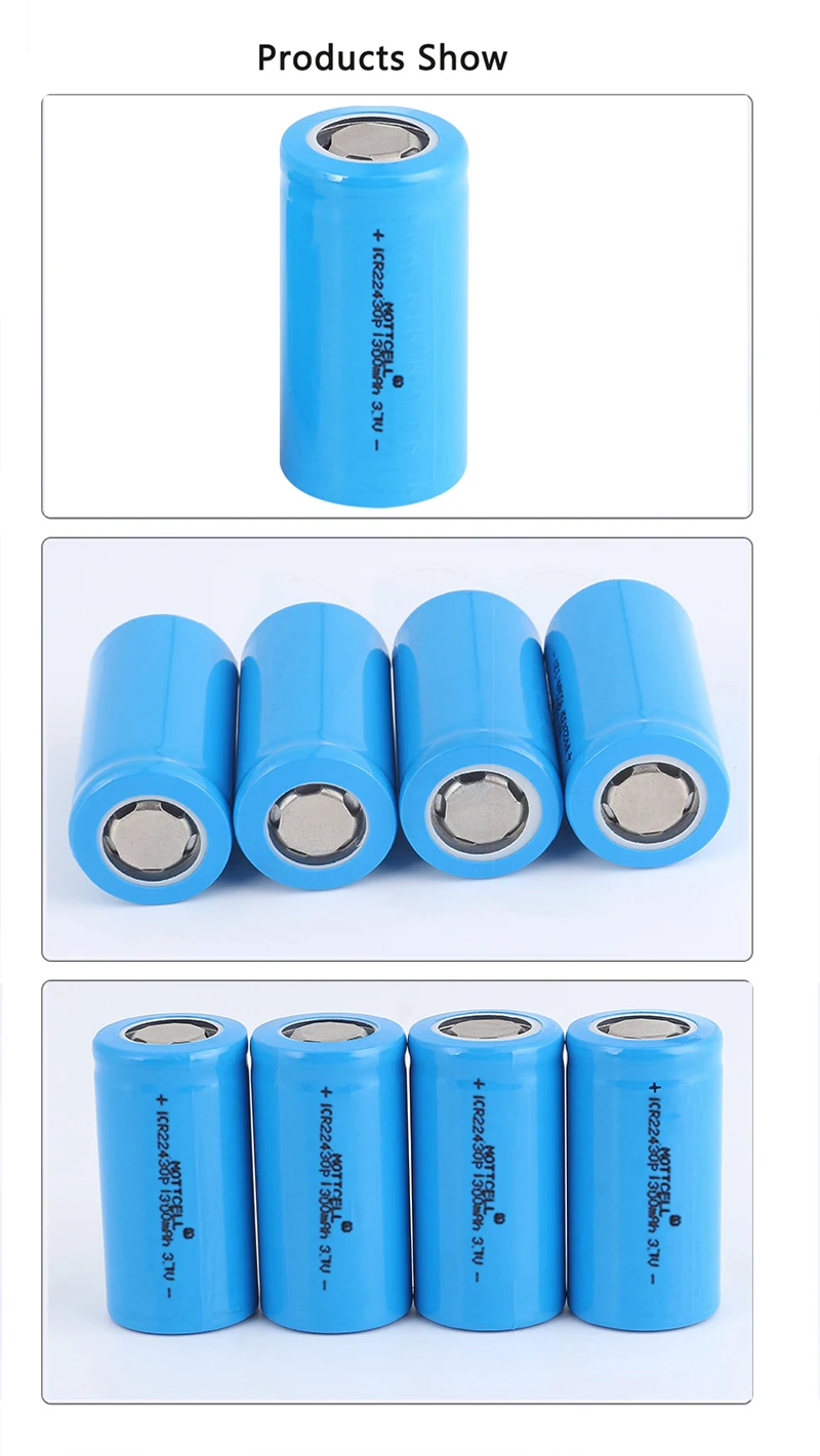 Rechargeable 22430 Lithium Iron Battery ICR22430P 3.7V Li Ion Battery Cell