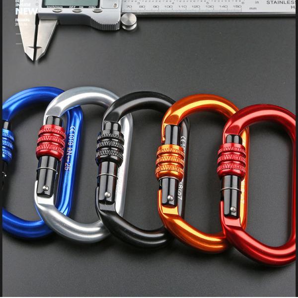Aluminum Climbing Carabiner With Screw Locking Climbing Carabiner