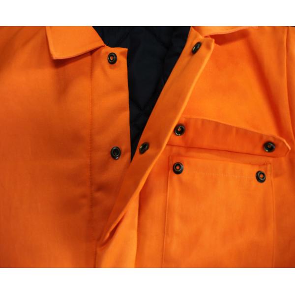 CVC 55% Cotton 45% Polyester 245 GSM Orange Reflective Jacket Three Flap Pockets