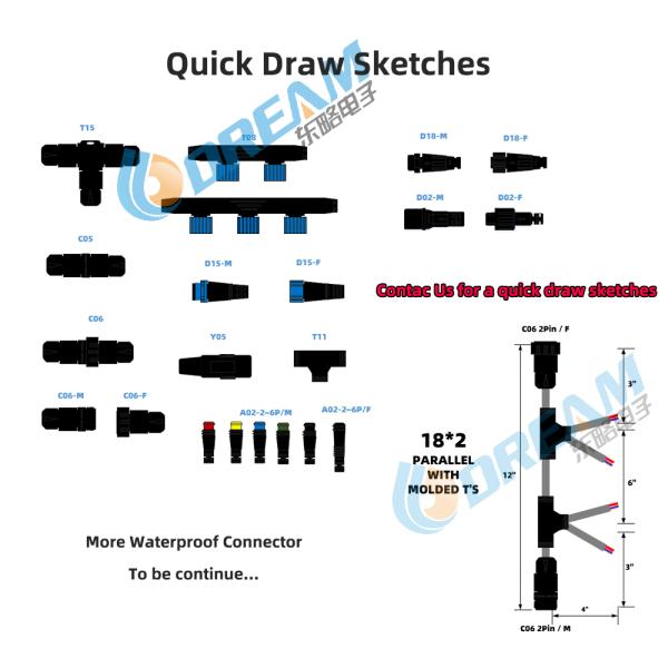 DREAM START M10 Led Lights Strip Plugs and Connectors Wire Safe Light Connector